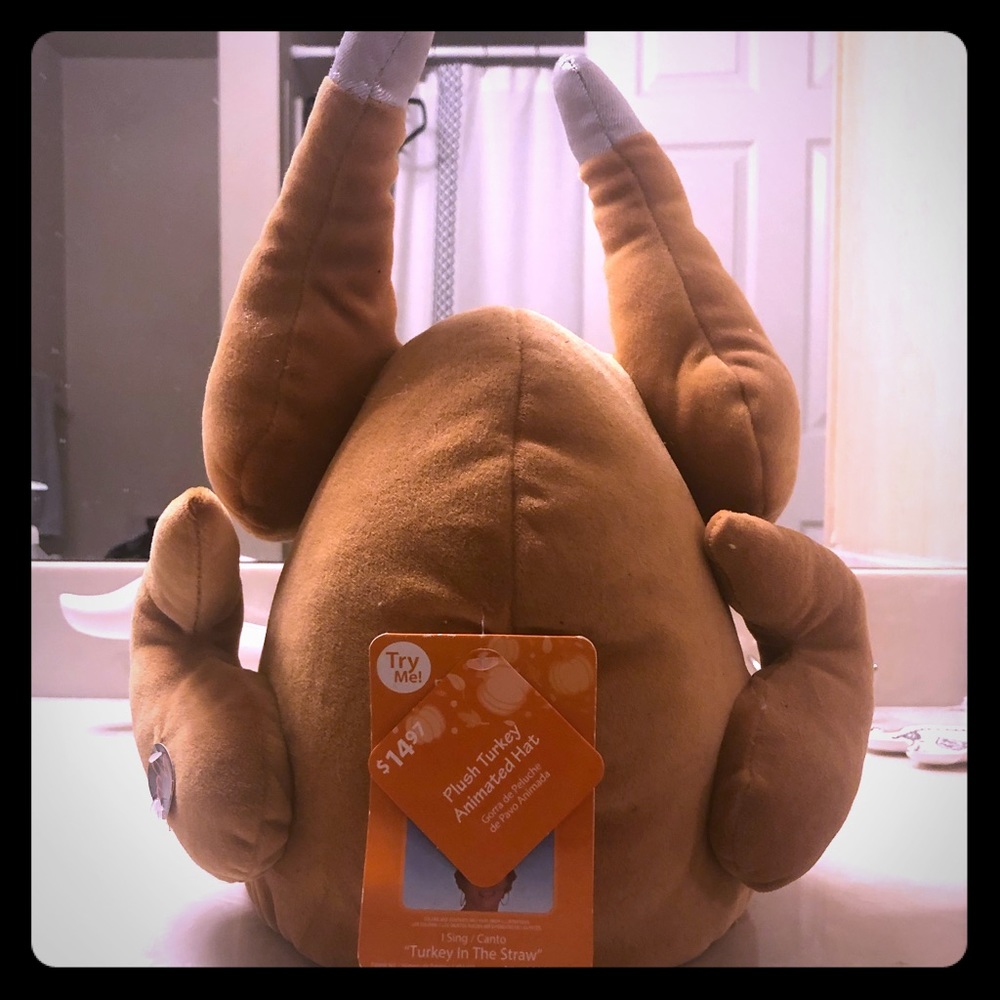 NWT Plush Turkey Singing Hat